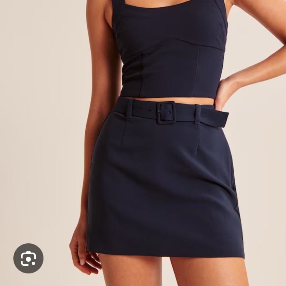 Abercrombie & Fitch Belted Menswear Mini Skort BLACK NWT